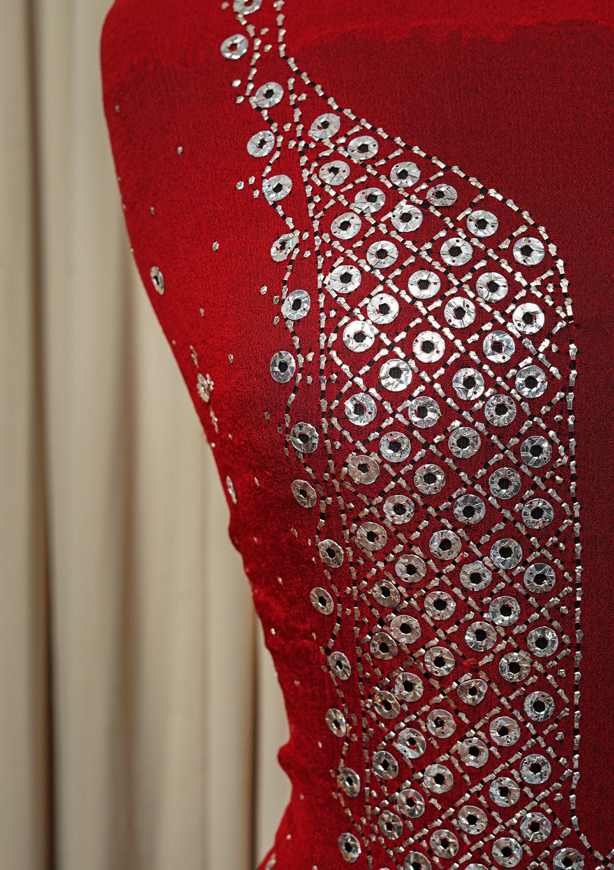 Winter Collection - Riwaj - Chiffon W/ Mukesh Work - Red