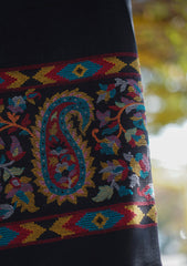 Pure Pashmina Kaani Jamawar Shawl D - 96 - Black