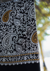 Wool Ari Work Shawl D - 507 - Black