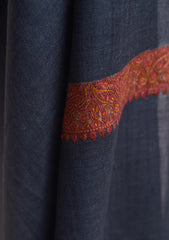 Pashmina Kashmiri Work Shawl D - 0009 - Marble Grey