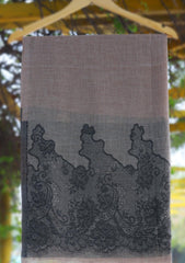 Pure Pashmina Kaani Jamawar Scarf D - 13C - Brown