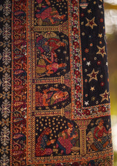 Pure Pashmina Kaani Jamawar Shawl D - 76 - N Blue