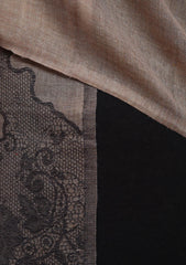 Pure Pashmina Kaani Jamawar Scarf D - 13C - Brown