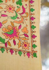 Pashmina Emboridered Shawl D - 131 - Golden