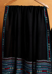 Pashmina Needle Work Shawl D#25 - Black
