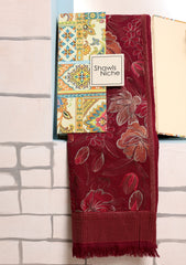 Karandi Embroidered Shawl D#11 - Maroon