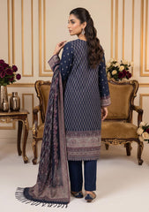 Winter - Fancy Silk Zari Jamawar - 3 Pcs Suit - D#17 - Grey