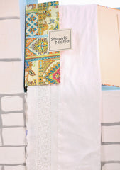 Embroidered Lawn Summer Shawl D#58 - White