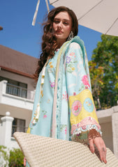 Lawn - AJR Couture - Printed Chikankari 26 - Azure