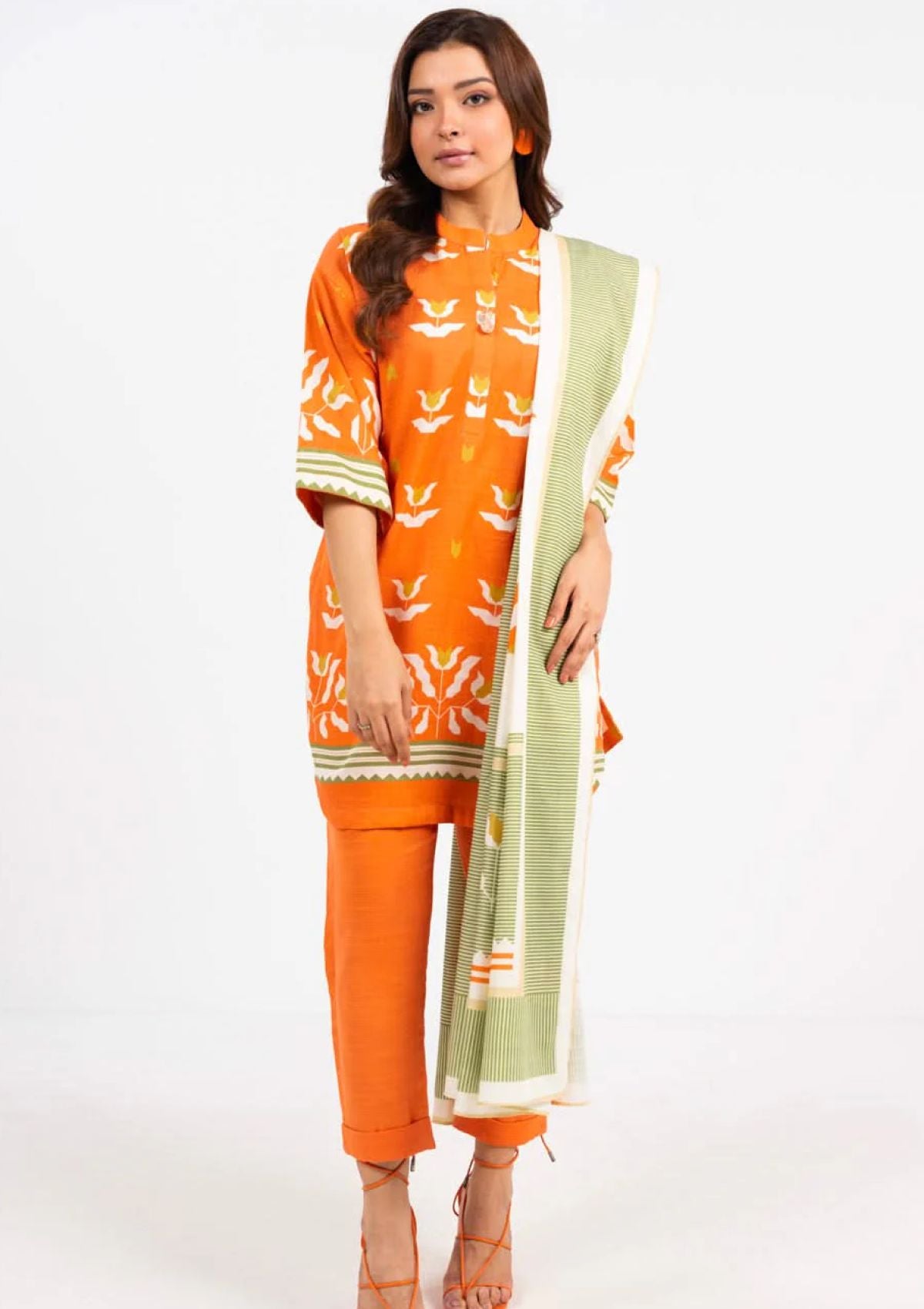 Winter Collection - Al Karam - Unstitched 24 - FW-49.1-24-ORANGE