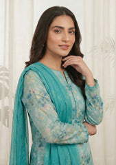 Lawn - Rubaaiyat - Digital Printed 26 - 2 By 2 - D#22 - LS Green