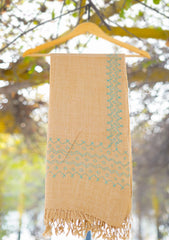 Wool Needle Work Shawl D - 37 - L Gold