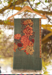 Pure Pashmina Kaani Jamawar Shawl D - 72 - Green