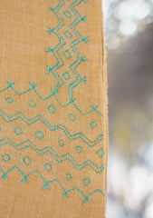 Wool Needle Work Shawl D - 37 - L Gold