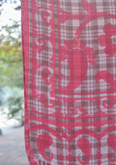 Pure Pashmina Kaani Jamawar Shawl D - 28 - Carrot