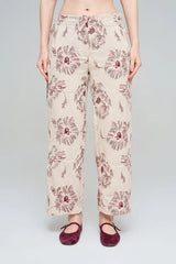 Pret - Moven - Wide-Leg Trousers with Floral Embroidery and Sequin Details - Skin