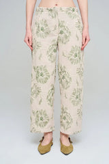 Pret - Moven - Wide-Leg Trousers with Floral Embroidery and Sequin Details - Skin