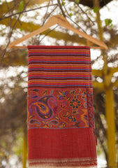 Pure Pashmina Kaani Jamawar Shawl D - 58 - Maroon