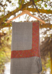 Pashmina Emboridered Shawl D - 114 - Grey