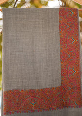Pashmina Emboridered Shawl D - 114 - Grey