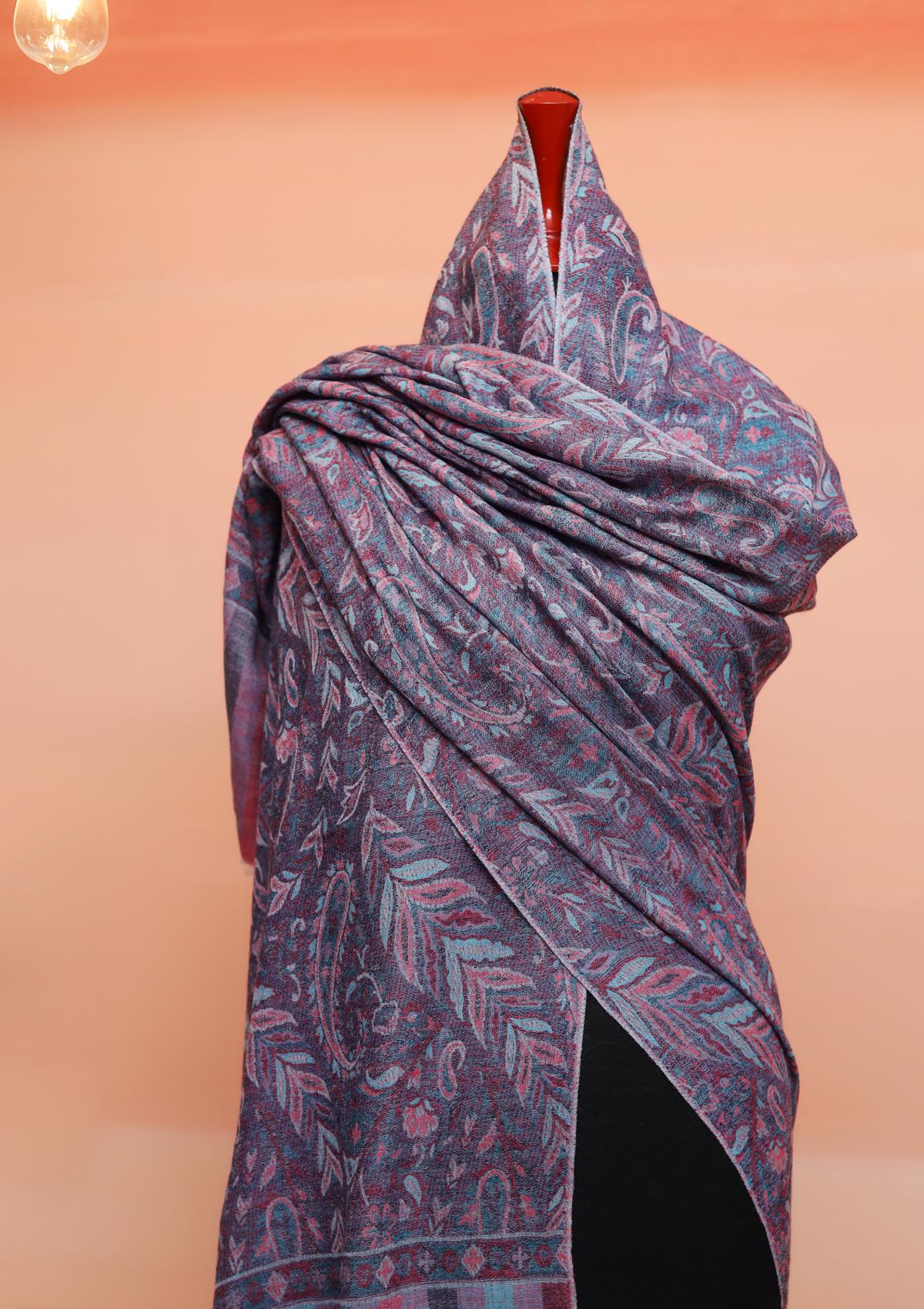 Pure Pashmina Kaani Jamawar Shawl D - 69