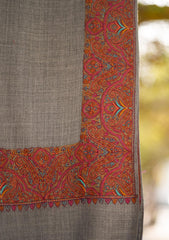Pashmina Emboridered Shawl D - 114 - Grey