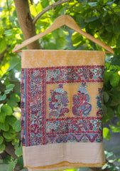 Pure Pashmina Kaani Jamawar Scarf D - 15 - M Gold