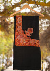 Pashmina Emboridered Shawl D - 111 - Black
