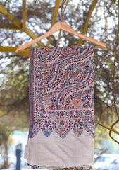 Pure Pashmina Kaani Shawl D - 01E - Fawn