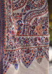 Pure Pashmina Kaani Shawl D - 01E - Fawn