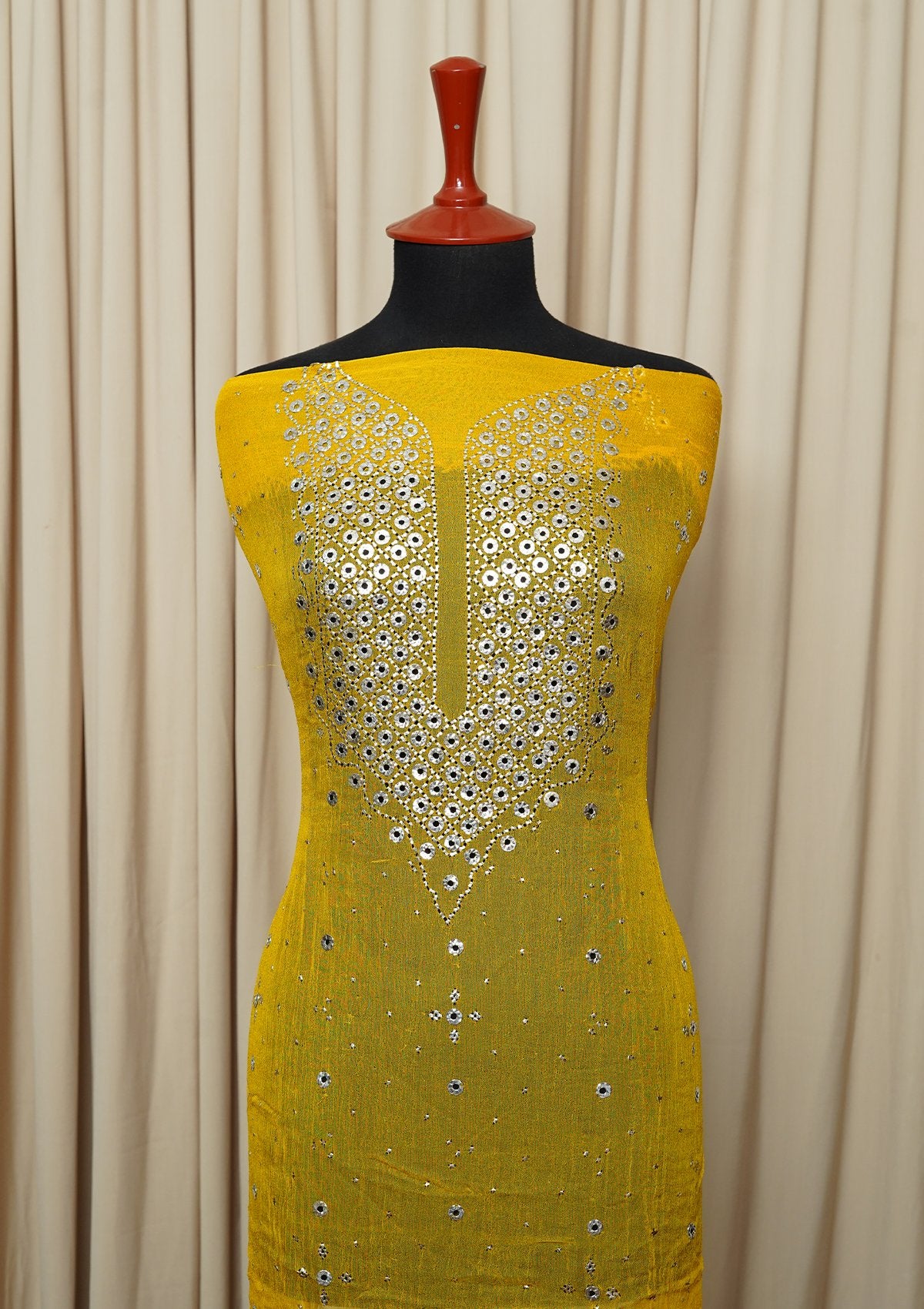 Winter Collection - Riwaj - Chiffon W/ Mukesh Work - Yellow