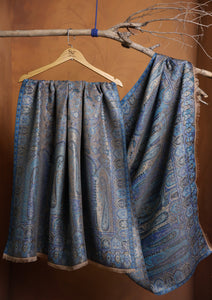 Pashmina Zari Jamawar Shawl D#21 - L Ferozi