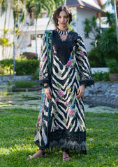 Lawn - AJR Couture - Printed Chikankari 26 - Iris