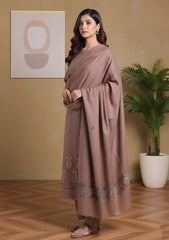Winter - Riwaj - Pashmina Embroidered Suit - D#09 - Brown
