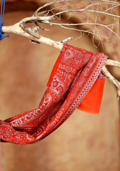 Pashmina Jamawar Scarf D#56 - Orange