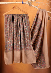 Pashmina Embroidered Jaaldar Shawl D#03 - Brown