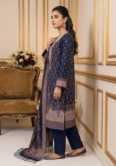 Winter - Fancy Silk Zari Jamawar - 3 Pcs Suit - D#17 - Grey
