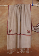 Pashmina Kashmiri Border Scarf D#23 - Skin