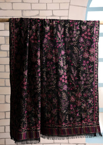 Karandi Embroidered Shawl D#16 - Black
