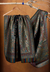 Pashmina Zari Jamawar Shawl D#17 - Black