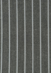 Irish Cotton Selvage Stripe Linen Fabric - Grey
