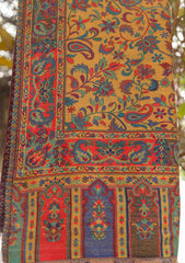 Wool Needle Work Shawl D - 27 - Golden