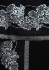 Pure Pashmina Kaani Jamawar Scarf D - 13 - Black