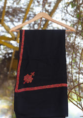 Pashmina Emboridered Shawl D - 61B - Black