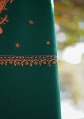 Wool Needle Work Shawl D - 34 - B Green