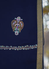 Wool Needle Work Shawl D - 33 - N Blue