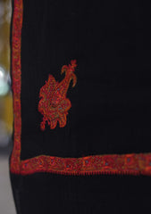 Pashmina Emboridered Shawl D - 61B - Black