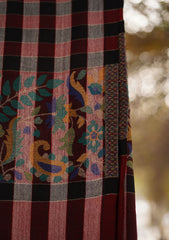 Pure Pashmina Kaani Jamawar Shawl D - 55C - Black