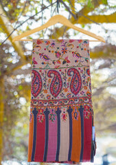 Pure Pashmina Qalamkari Shawl D - 04 - Brown
