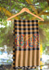 Pure Pashmina Kaani Jamawar Shawl D - 55B - S Black